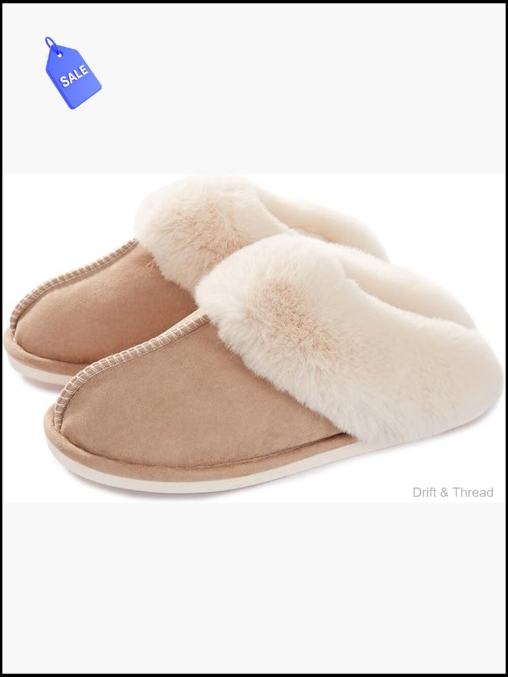 Cozy Faux Fur Slippers with Memory Foam, Non-Slip Indoor Outdoor House Shoes